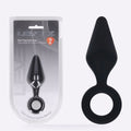 LEVELZ Medium black silicone butt plug with loop