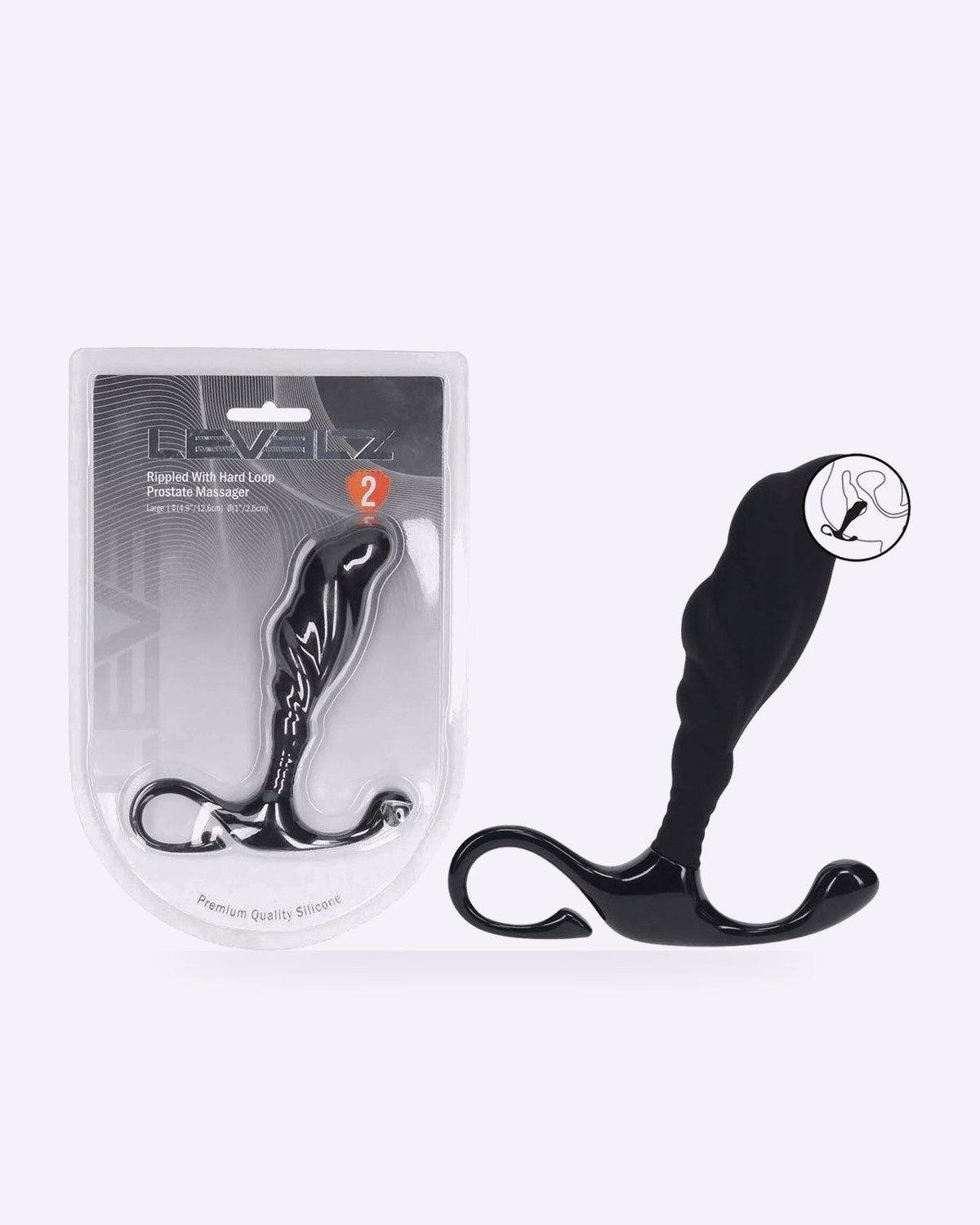 LEVELZ large black rippled prostate massager