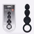 LEVELZ black beaded silicone anal probe with loop