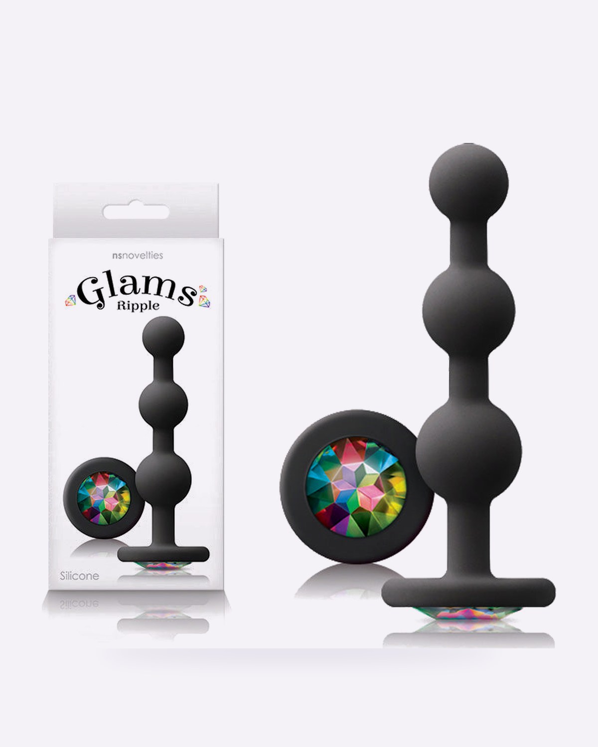 Glams Ripple Rainbow Gem Silicone Butt Plug
