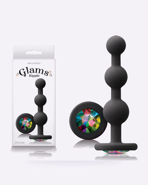 Glams Ripple Rainbow Gem Silicone Butt Plug