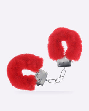 OUCH! red classic fluffy handcuffs