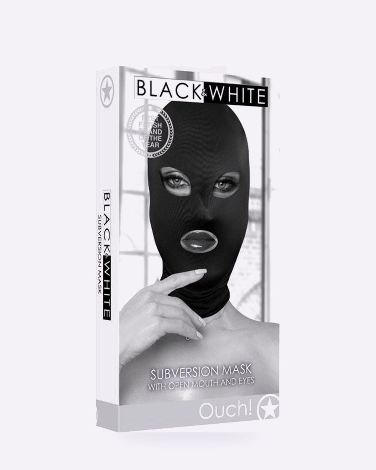 OUCH! black subversion hood with open mouth