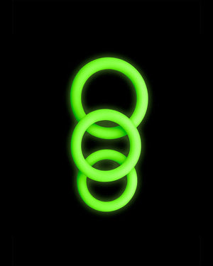 OUCH! Glow in the Dark Cock Ring Set 3-Pack