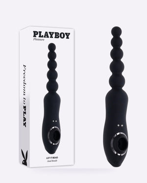 Playboy Pleasure Let It Bead Vibrating Anal Beads with Clitoral Suction
