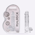 REALROCK crystal clear clear 6 inch dildo with balls