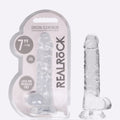 REALROCK crystal clear clear 7 inch dildo with balls