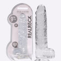 REALROCK crystal clear clear 9 inch dildo with balls