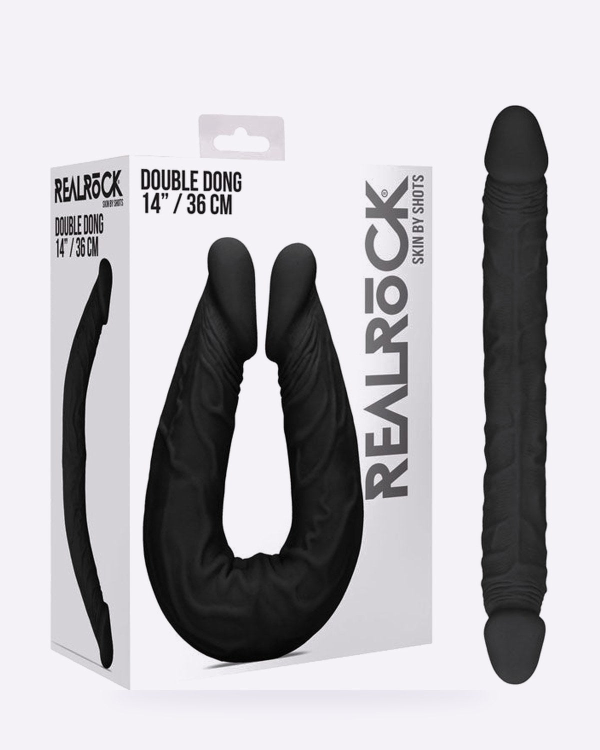 REALROCK Skin black 36 cm double-ended dildo