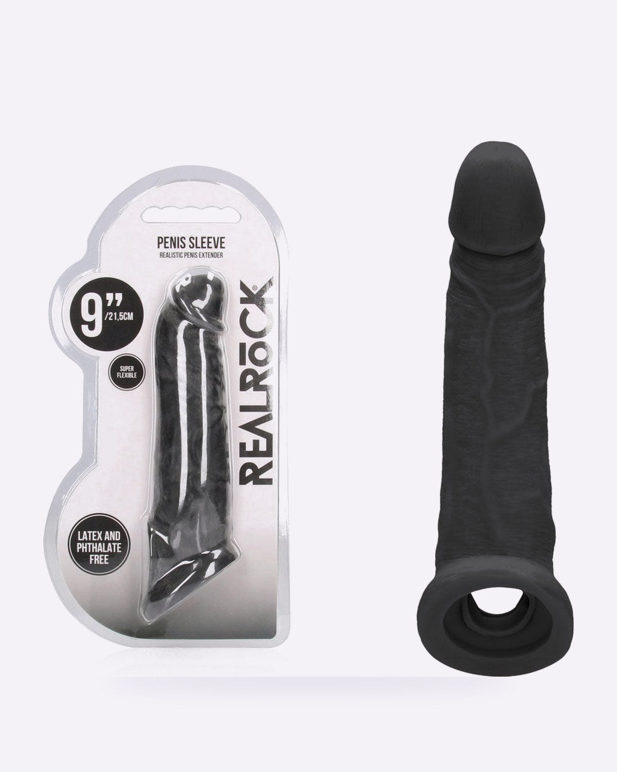 REALROCK black 9 inch penis extender sleeve