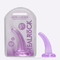 REALROCK crystal clear purple curved pegging dildo