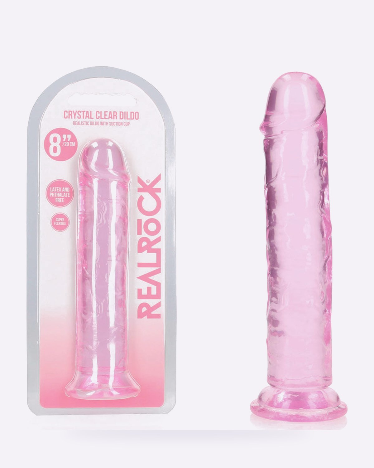 REALROCK crystal clear pink 20 cm dildo