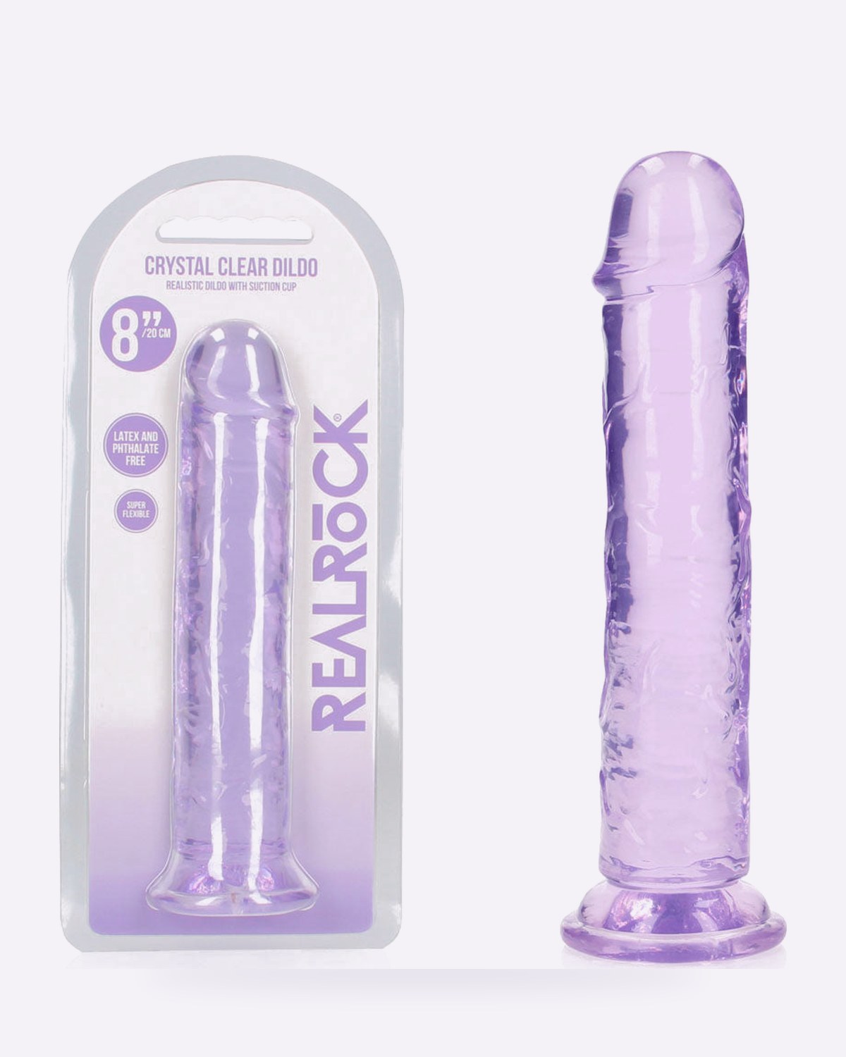 REALROCK crystal clear purple 20 cm dildo