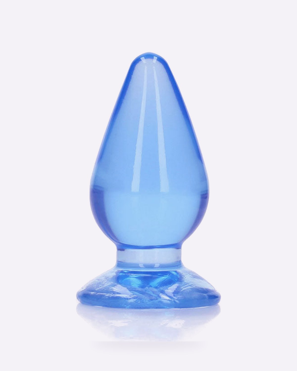REALROCK crystal clear small 9 cm butt plug in blue