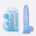 REALROCK crystal clear blue 5 inch dildo with balls