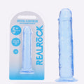 REALROCK crystal clear blue 5 inch slim dildo