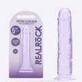 REALROCK crystal clear purple 5 inch slim dildo