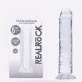 REALROCK crystal clear clear 5 inch slim dildo