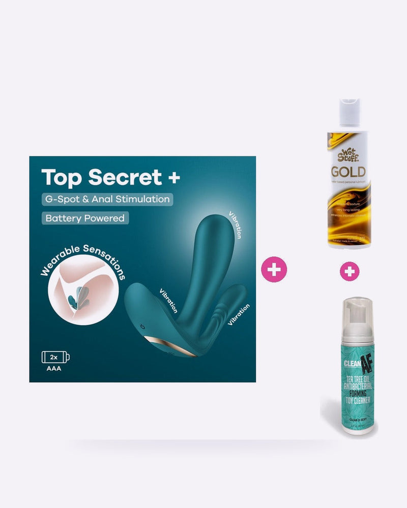 Satisfyer Wearable Couples Kit – Wearable Vibrator, Water-Based Lube & Foaming Toy Cleaner