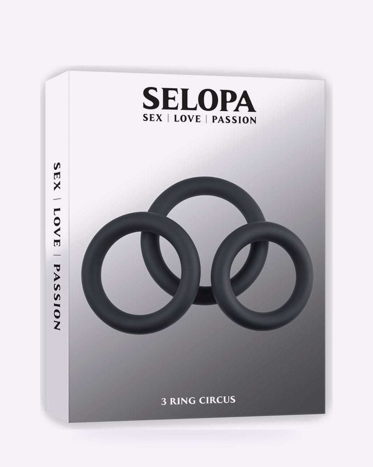 Selopa 3 Ring Circus black silicone cock ring set