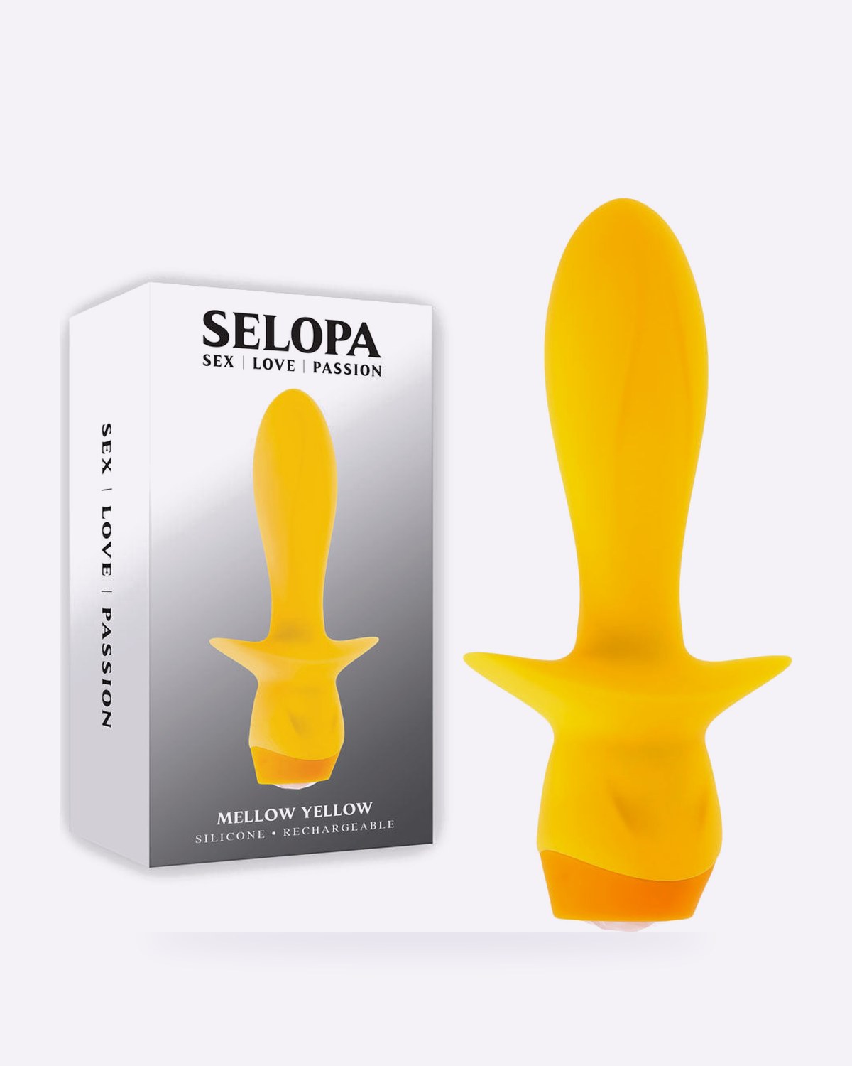Selopa Mellow Yellow Vibrating Butt Plug with Gem Button