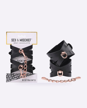 Sex & Mischief Brat black and rose gold handcuffs