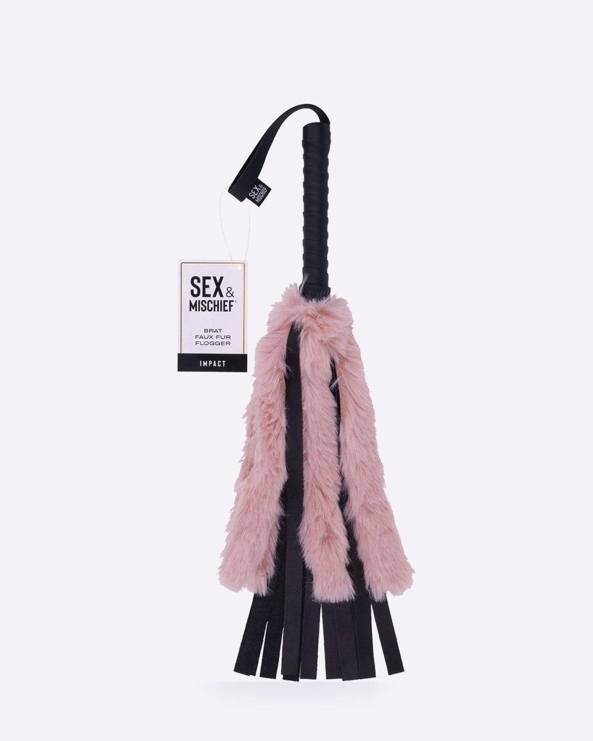 Sex & Mischief Brat black and pink faux fur flogger