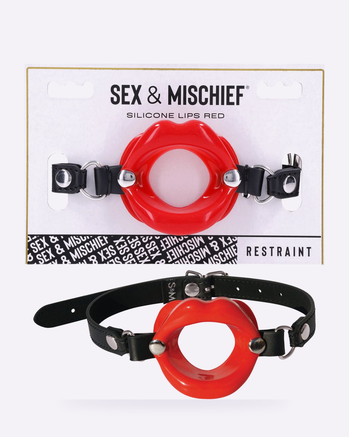 Sex & Mischief red silicone lips mouth gag