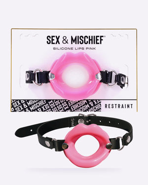 Sex & Mischief pink silicone lips mouth gag