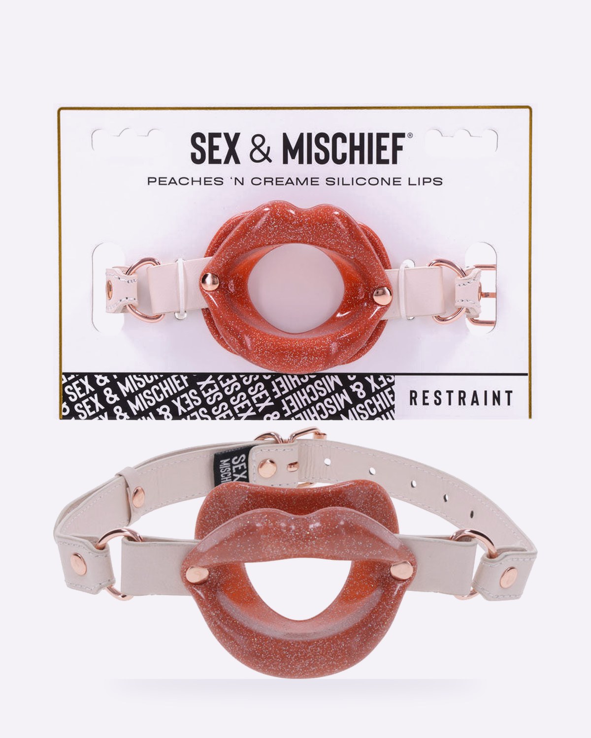 Sex & Mischief Peaches n CreaMe silicone lips gag