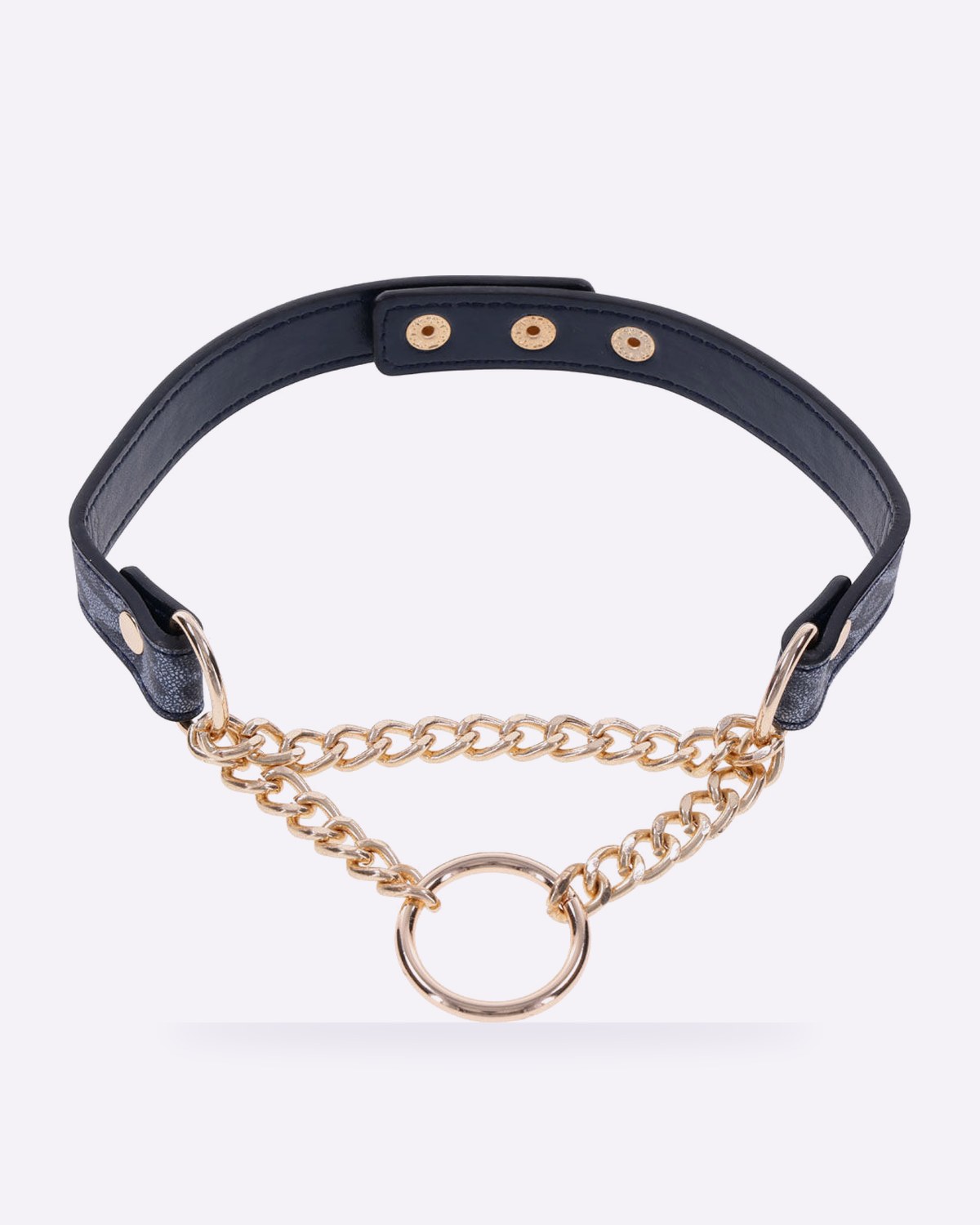 Sex & Mischief Cougar navy and gold day collar