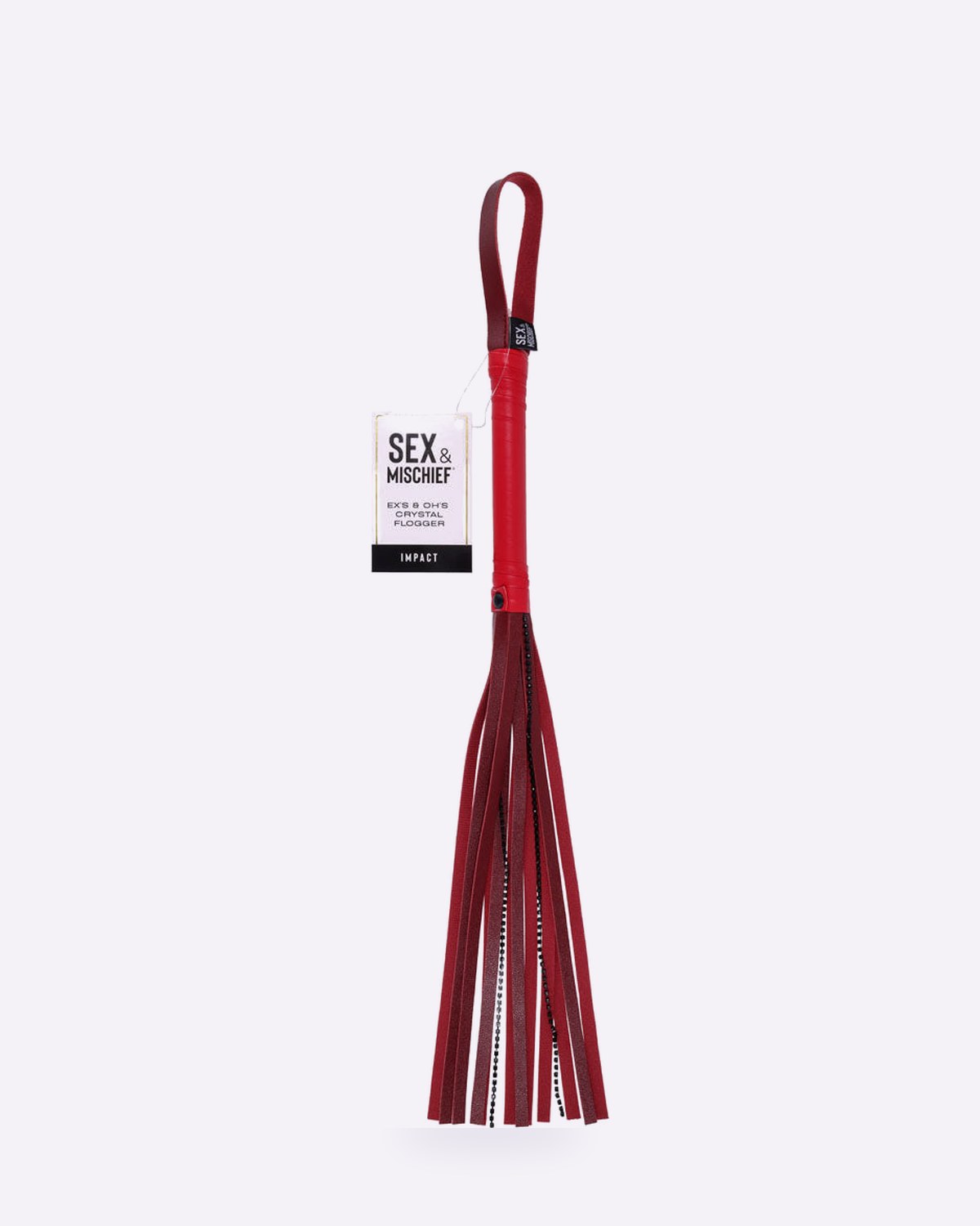 Sportsheets Ex's and Oh's red crystal flogger
