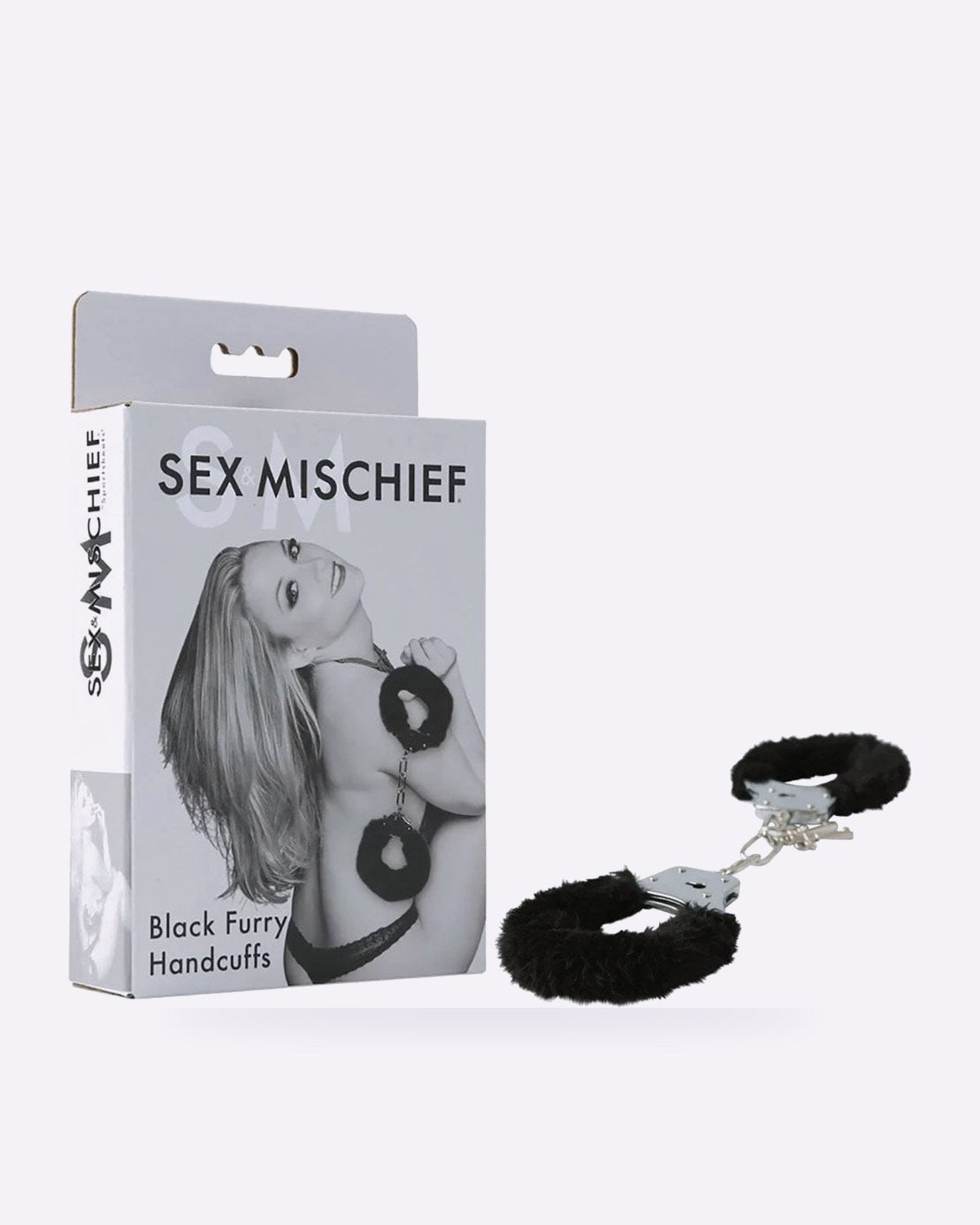 Sex & Mischief black furry handcuffs