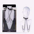 Sex & Mischief black lace collar with nipple ties