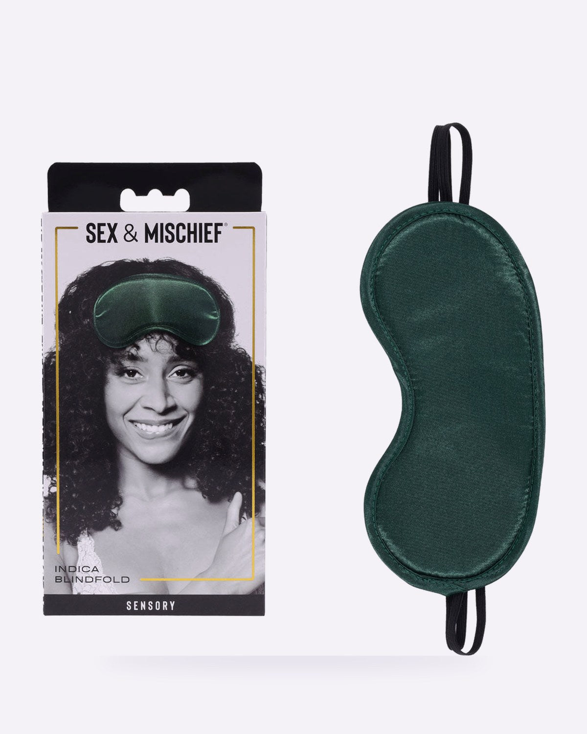 Sex & Mischief Indica green satin blindfold