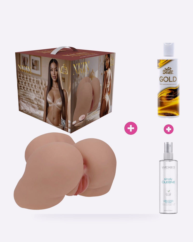 XKIN Body-Formed Masturbator Bundle – Toy, Lube & Toy Cleaner